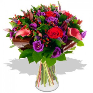 buchet-cale-si-lisianthus-black-magic